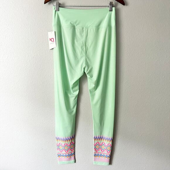 Kari Traa Air Base Layer Pant Mint Ankle Pattern Leggings women's size medium - Picture 8 of 14